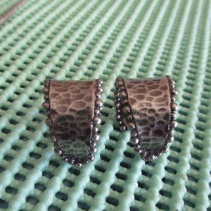 Vintage Chico's Silvertone Curved Pierced Earrings